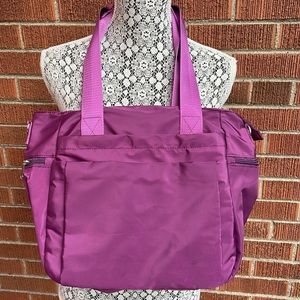 Purple nylon tote bag NWOT